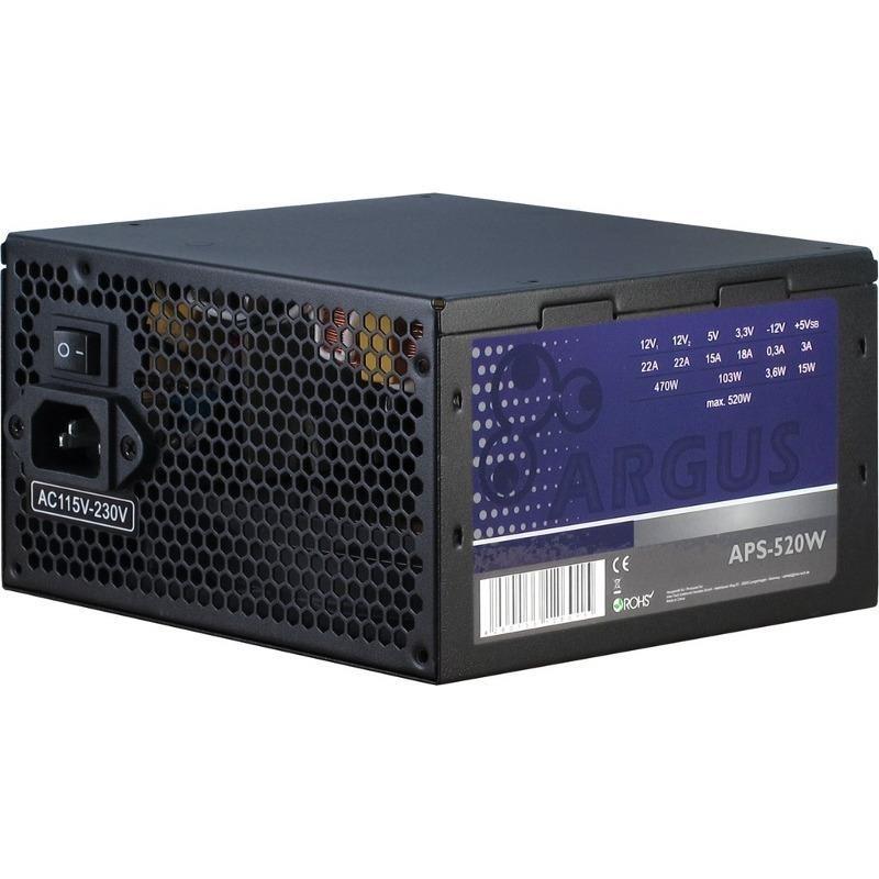 Sursa Pc Inter Tech Argus 520w Psu Ventilator Silentios 120mm Control Termic Automat Aps 520w