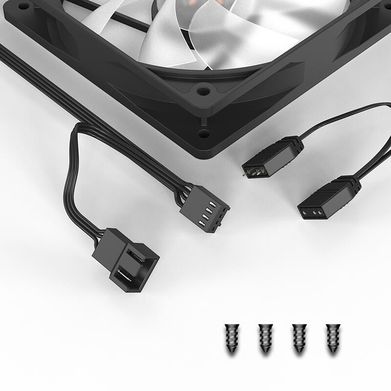 Ventilator Id Cooling Pn 7 120x120x25mm 12v Negru Argb Hydraulic Bearing Anti Vibratii 700 1500rpm 4pin Pwm Si 3pin Fan Pn 7