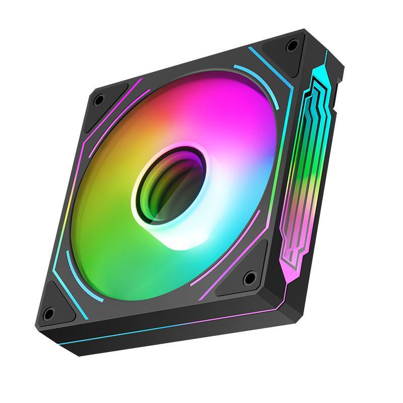 Ventilator Segotep Hb 12 120x120x25mm 12v Negru Argb Led Rulment De Tip Hydraulic Bearing Anti Vibratii 600 1800rpm 4pin 3pin Hb