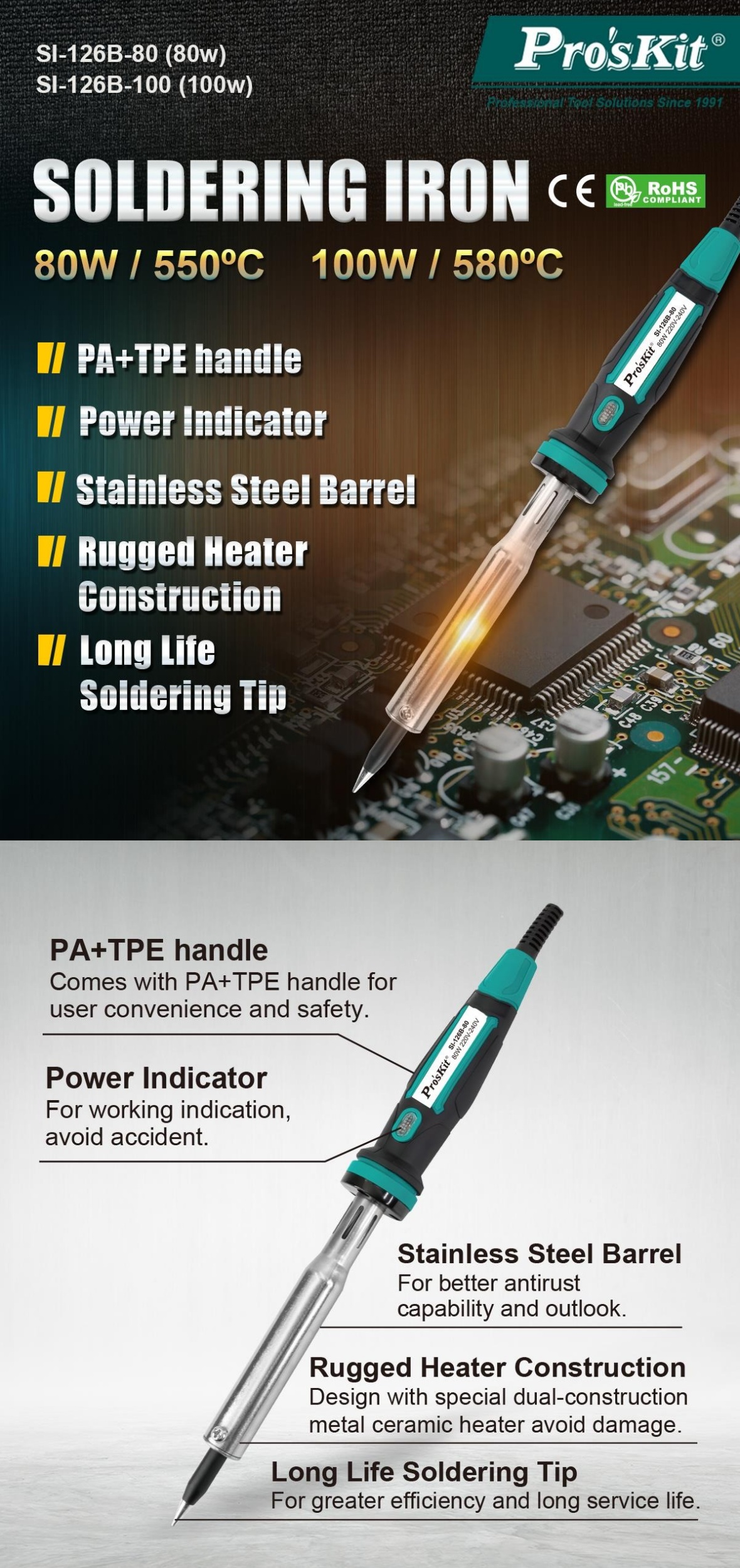 Ciocan De Lipit 80w Pro`skit Si 126b 80
