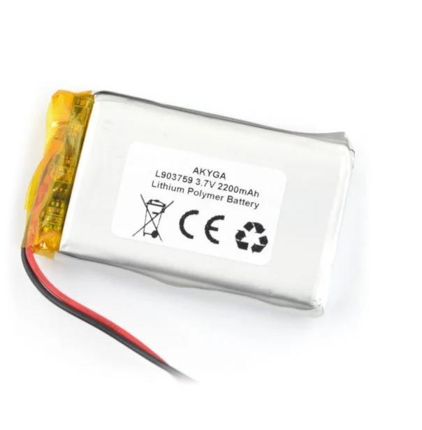 Acumulator Lithium Poliymer 06034 2200mah 1s 37v Cablu 50mm 59x37x9mm Akyga Battery