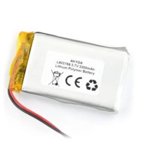 Acumulator Lithium Poliymer 06034 2200mAh 1S 3.7V cablu 50mm 59x37x9mm AKYGA Battery