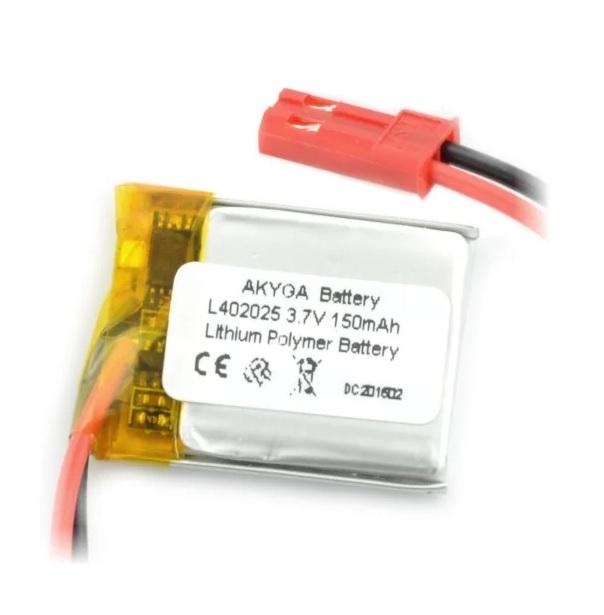 Acumulator Lithium Poliymer 06050 150mah 1s 37v Fir Cu Conector Jst Bec 25x20x4mm Akyga Battery