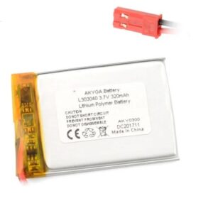Acumulator Lithium Poliymer 12207 320mAh 1S 3.7V conector JST-BEC 40x30x3mm AKYGA Battery