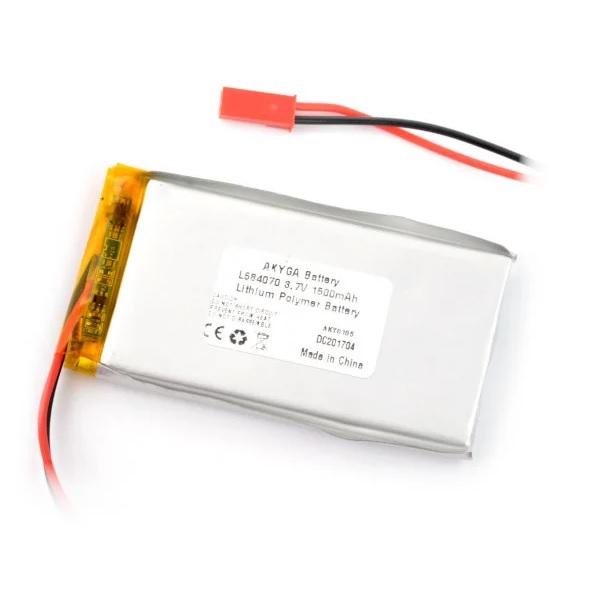 Acumulator Lithium Poliymer 13621 1500mah 1s 37v Conector Jst Bec 70x40x6mm Akyga Battery