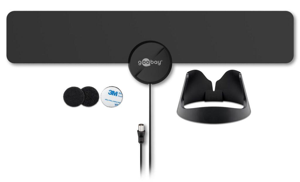 Antena De Interior Full Hd Ultra Plata 16dbi Filtru Gsm Lte 4g Dvb T Dvb T2 Activa Goobay 67183