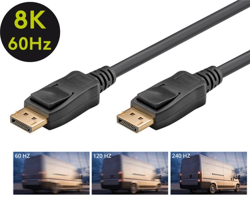 Cablu DisplayPort V1.4 tata-tata 1m Full HD 1080p240Hz 4K120Hz 8K60Hz Goobay 61696 2 Cablu Displayport V14 Tata Tata 1m Full Hd 1080p240hz 4k120hz 8k60hz Goobay 61696