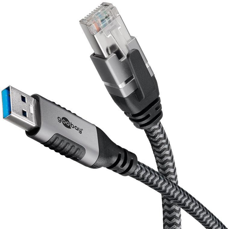 Cablu Lan Ethernet Usb A 30 La Rj45 15m Cat6 Gbit S Negru Goobay 70497