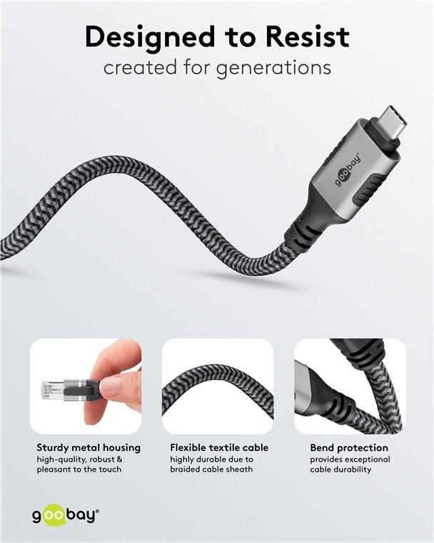 Cablu Lan Ethernet Usb C 31 La Rj45 15m Cat6 Compatibil Si Pt Apple Thunderbolt 3 Negru Goobay 70697