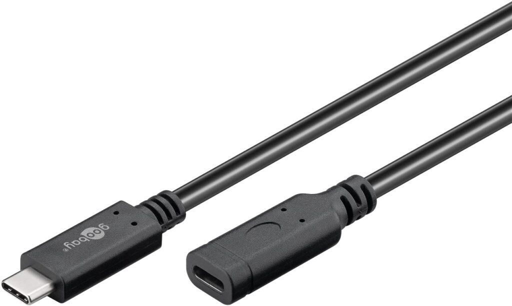 Cablu prelungitor USB-C 3.2 Generation 2 tata-mama 1m negru compatibil si pt. Thunderbolt 3 Goobay 61038 Cablu prelungitor USB-C 3.2 Generation 2 tata-mama 1m negru compatibil si pt. Thunderbolt 3 Goobay 61038