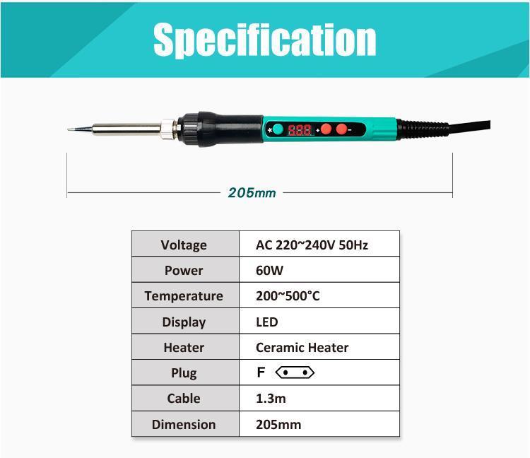 Ciocan De Lipit Afisaj Digital Control Temperatura 60w Proskit Si 186f