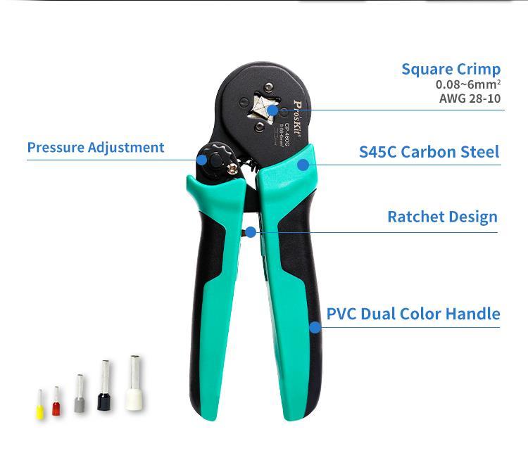 Cleste Sertizat Profil Patrat 156mm Proskit Cp 460g