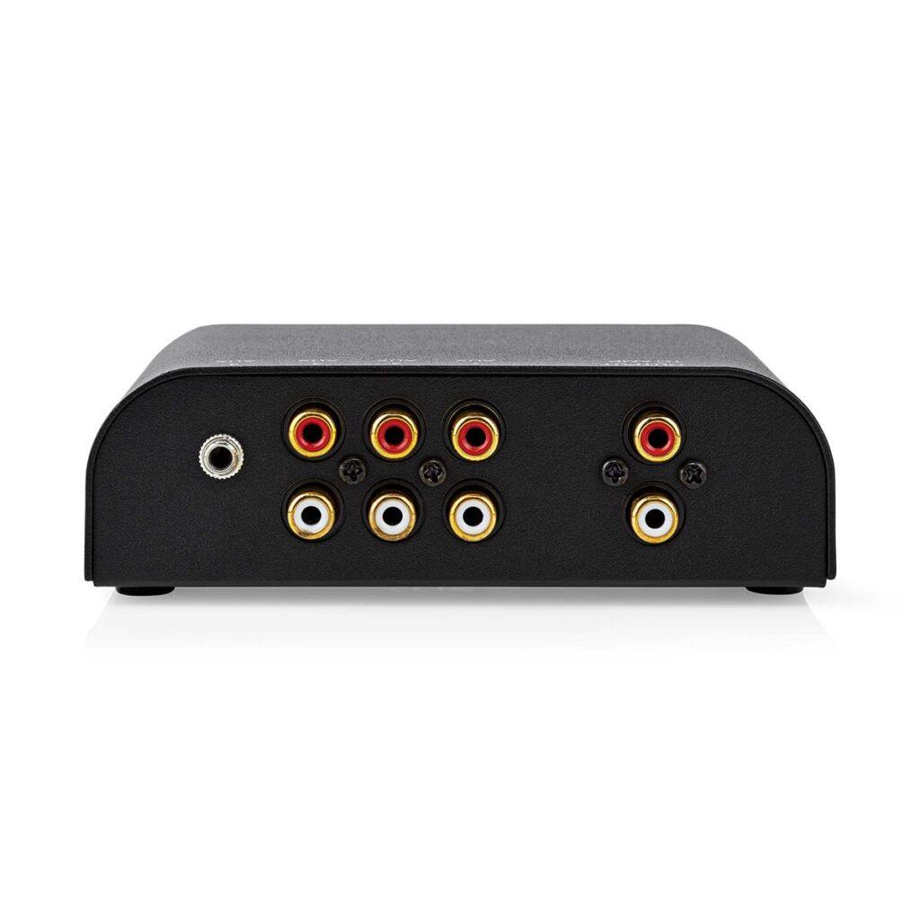 Comutator Audio Analogic 3x Rca Stereo Mama 1x Rca Stereo Mama Jack 35 Mm Iesire Casti Negru Nedis Aswi2424at