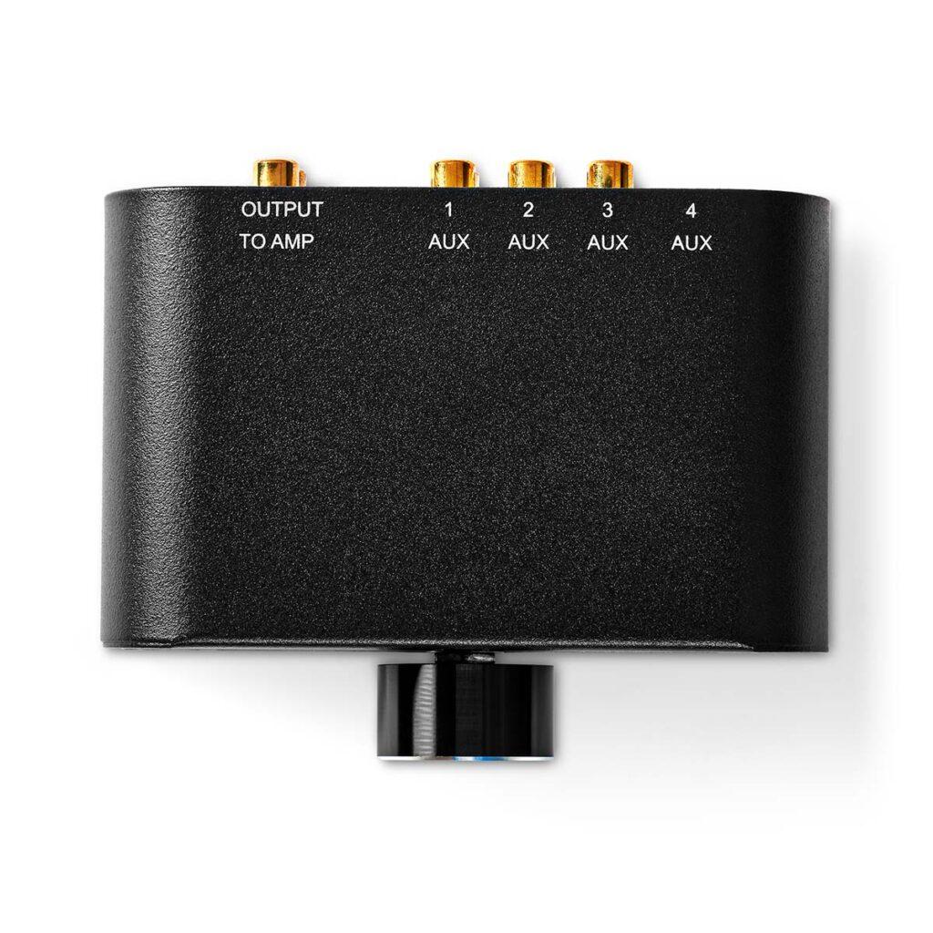 Comutator Audio Analogic 3x Rca Stereo Mama 1x Rca Stereo Mama Jack 35 Mm Iesire Casti Negru Nedis Aswi2424at