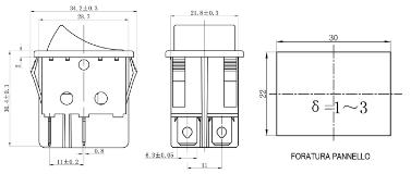Intrerupator 15a 250v On Off Cu Retinere 4pini 28x22mm Led Rosu Kcd4 Gbc 24231500
