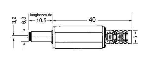 Mufa Alimentare Dc Tata Pe Cablu 63x13 Mm Cu Protectire Cablu Negru Gbc 29048300