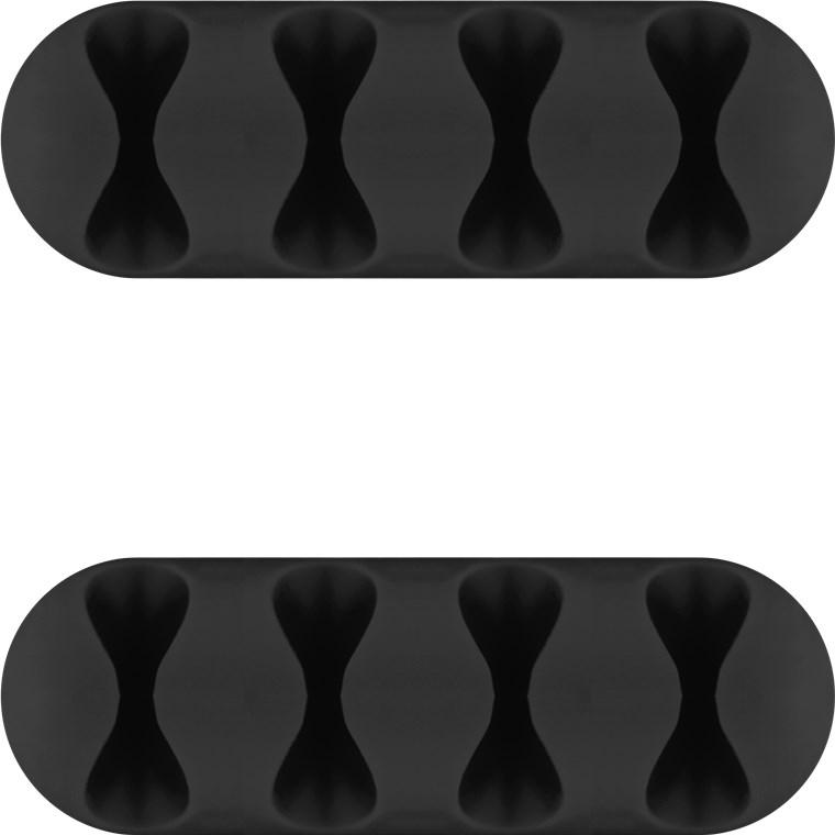 Organizator cabluri 4 sloturi negru set 2buc Goobay 70406 1 Organizator Cabluri 4 Sloturi Negru Set 2buc Goobay 70406