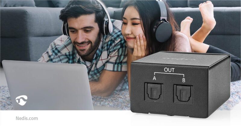 Splitter Audio 1x Toslink Mama La 2x Toslink Mama Negru Nedis Aspl2512bk