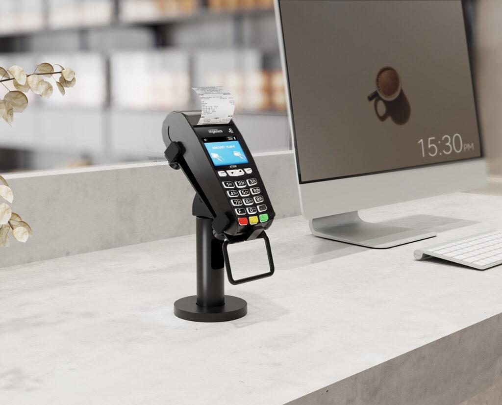 suport pentru pos, rotativ, 360° montat pe tejghea pentru terminal de plată