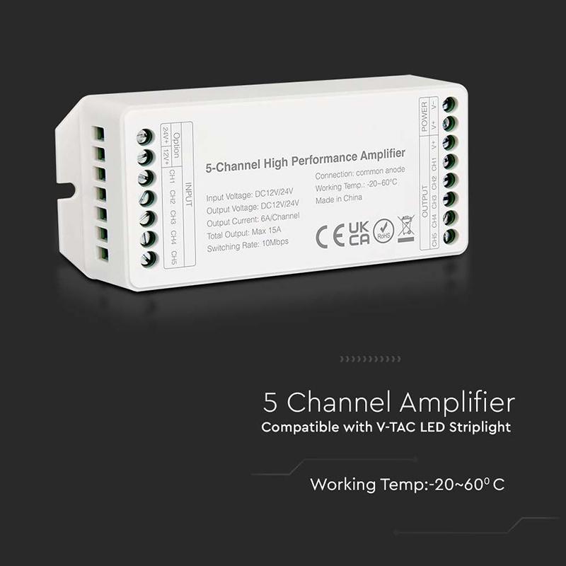 Amplificator Banda Led 5 Canale 15a V Tac Sku 2914