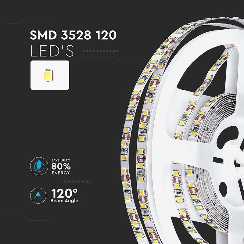 Banda Led Smd3528 120led M 6500k Ip20 5m V Tac Sku 212002