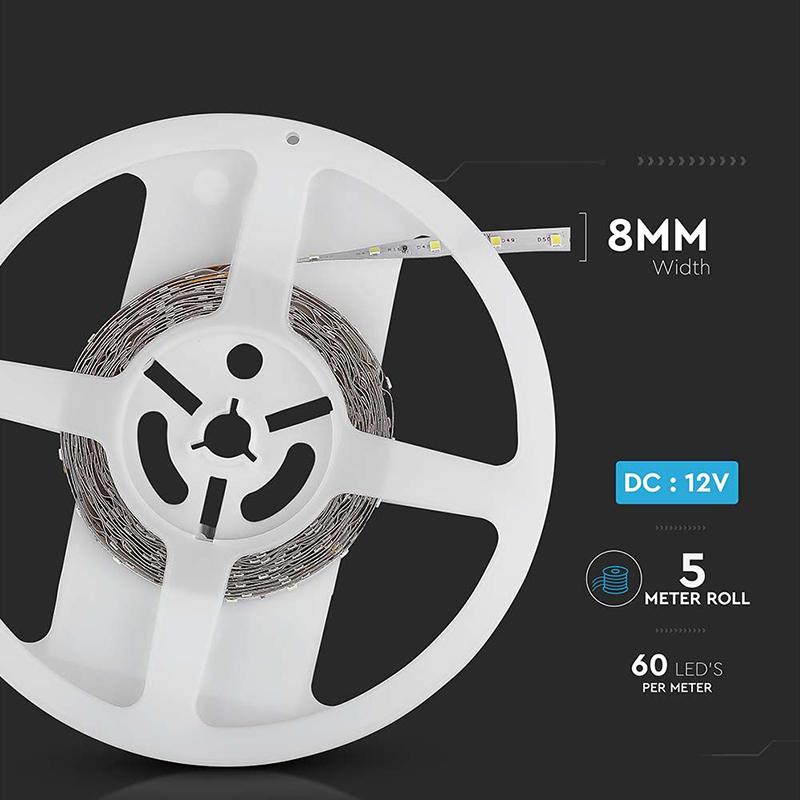 Banda Led Smd3528 Rosu Ip20 5m V Tac Sku 212015