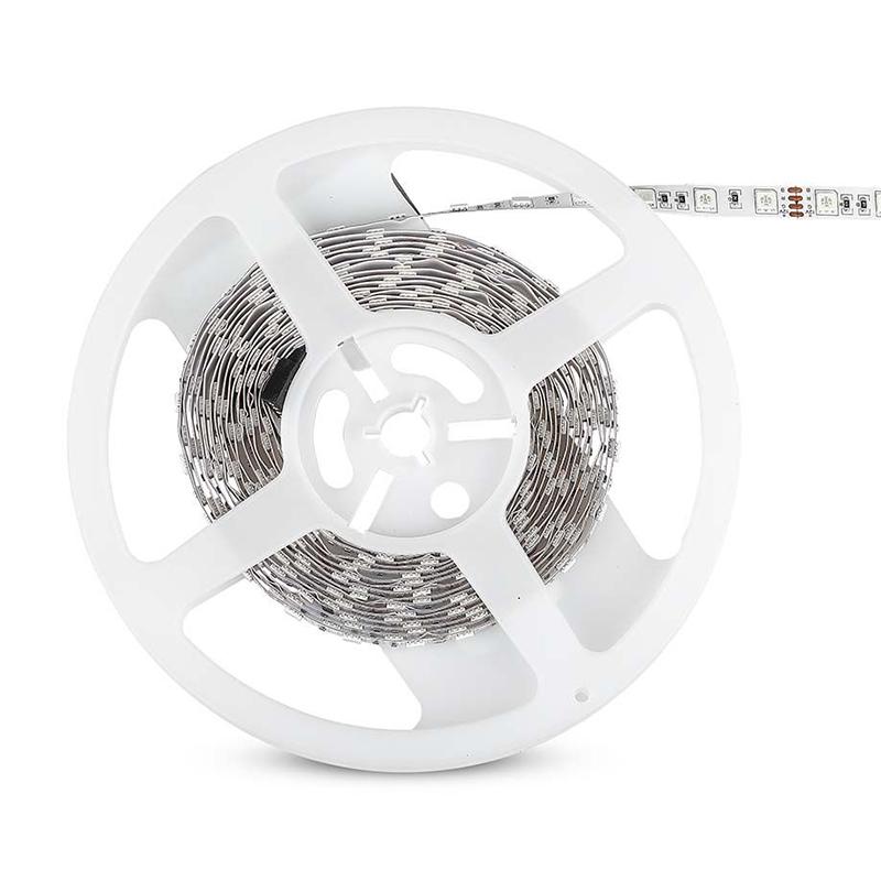 Banda Led Smd5050 60led M Galben Ip20 5m V Tac Sku 212156