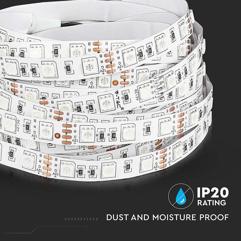 Banda Led Smd5050 60led M Galben Ip20 5m V Tac Sku 212156