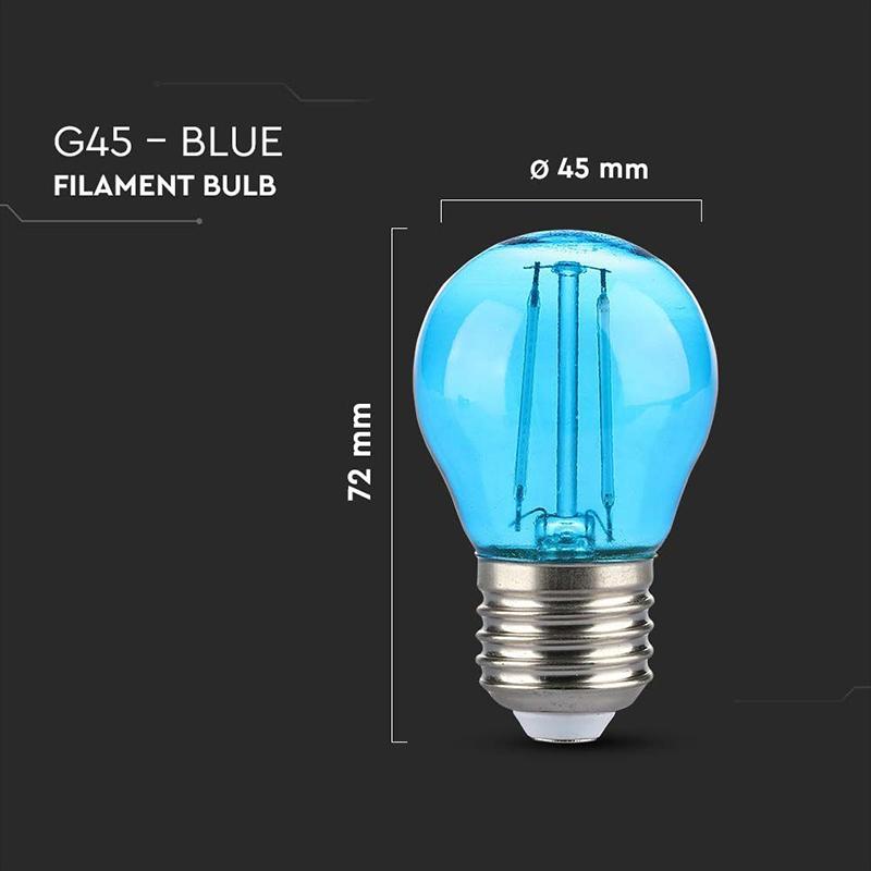 Bec Led G45 E27 2w Cu Filament Lumina Albastra V Tac Sku 217412