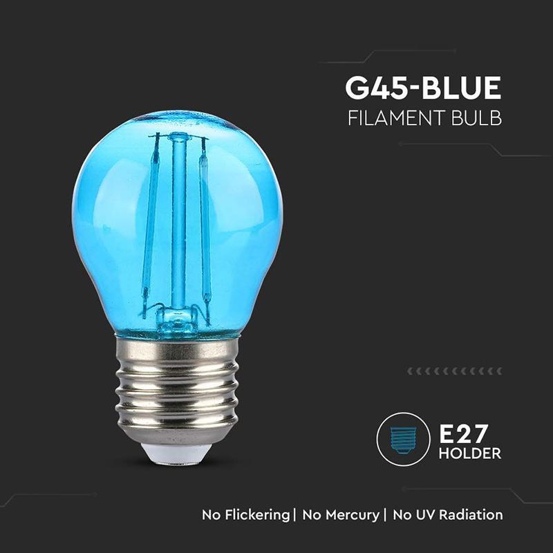 Bec Led G45 E27 2w Cu Filament Lumina Albastra V Tac Sku 217412