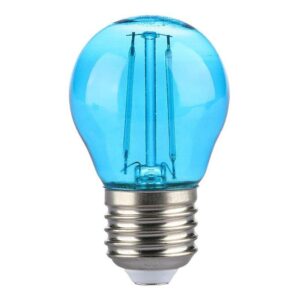 Bec LED G45 E27 2W cu filament lumina albastra V-tac SKU-217412