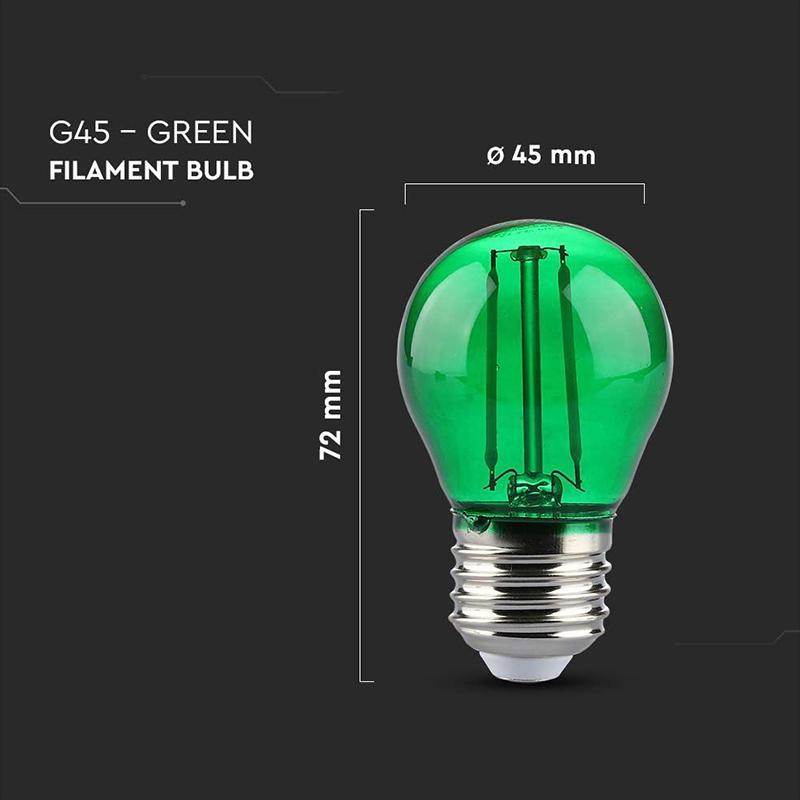 Bec Led G45 E27 2w Cu Filament Lumina Verde V Tac Sku 217411