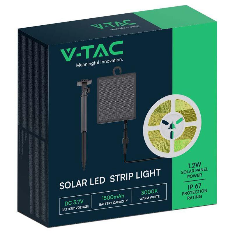 Kit Banda Led 3000k Incarcare Solara Ip67 V Tac Sku 23044