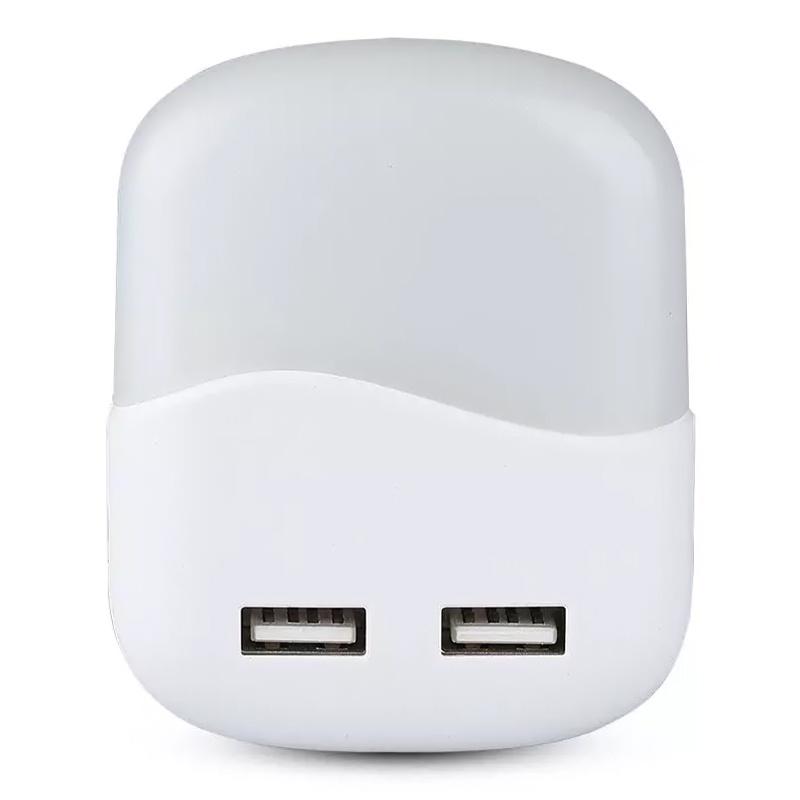 Lampa Veghe Patrata Cu Senzor Lumina Alb Calda 3000k 2x Usb V Tac Sku 507