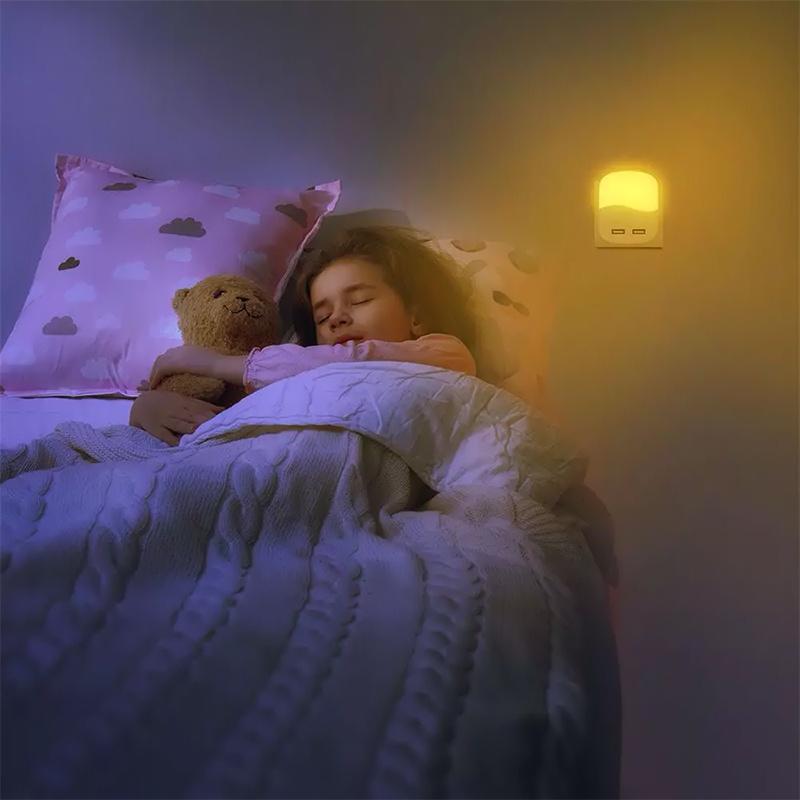 Lampa Veghe Patrata Cu Senzor Lumina Alb Calda 3000k 2x Usb V Tac Sku 507