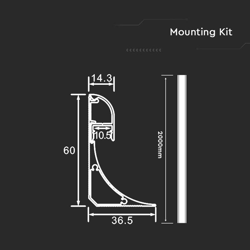 Profil Aluminiu Pentru Banda Led 2m 78mm X 9mm V Tac Sku 2903