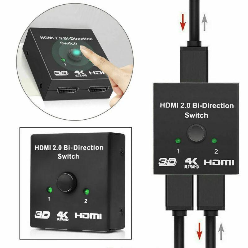 Splitter Switch Adaptor Hdmi Bidirectional 1x 2hdmi Sau 2x 1hdmi