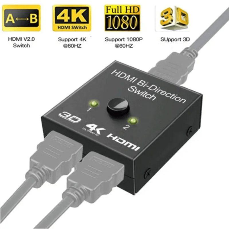 Splitter Switch Adaptor Hdmi Bidirectional 1x 2hdmi Sau 2x 1hdmi