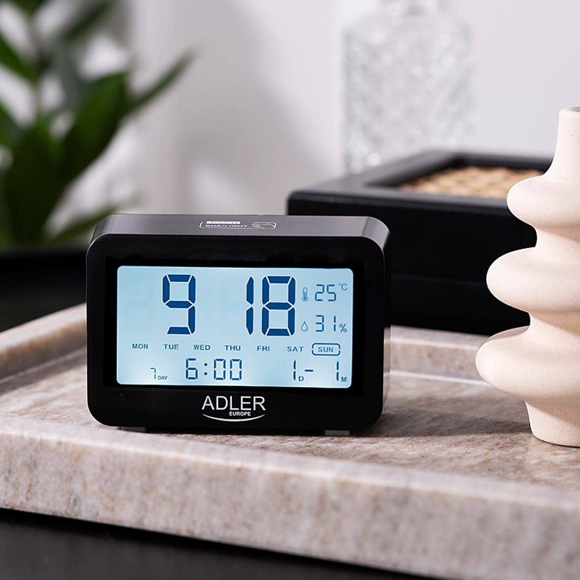 Ceas Alarma Cu Baterii 2x Aa R6 Adler Ad1196b 3