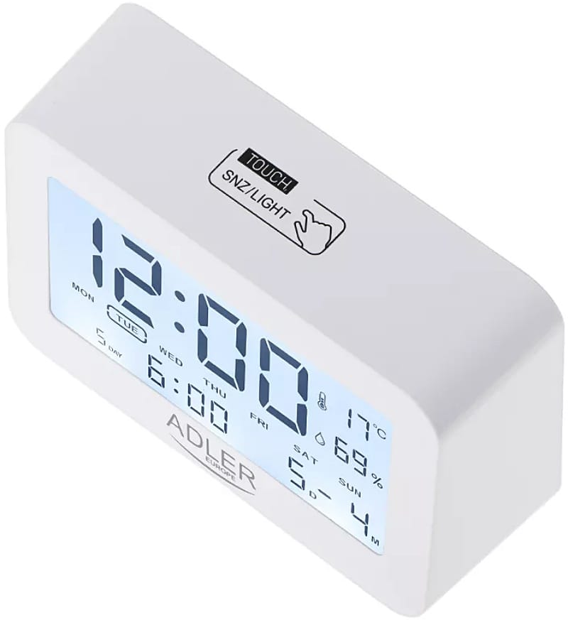 Ceas Alarma Cu Baterii 2x Aa R6 Adler Ad1196w 3