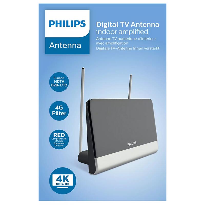 Antena Tv Digitala 4k Ultr Hd Philips Sdv6222 12 Cu Amplificare 48db Hdtv Dvb T T2 Fm
