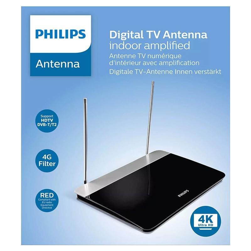 Antena Tv Philips 47db Digitala 4k Analogica Radio Fm Sdv6227 12