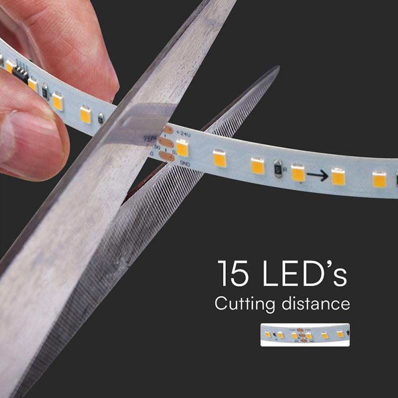 Banda Led Smd2835 Runnig 10w M 24v Ip20 Alb Mediu 4000k 10m V Tac Sku 23608