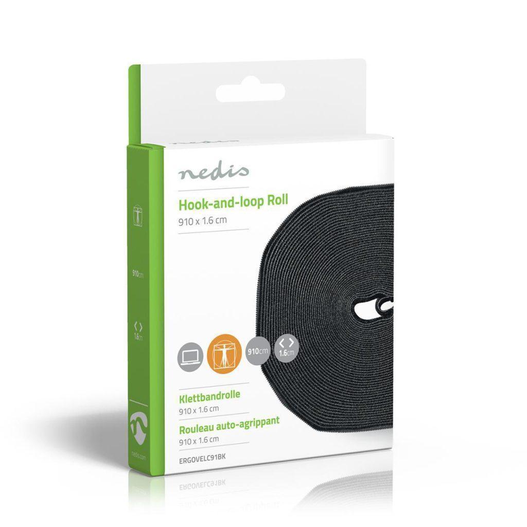 Legaturi Pentru Cablu Velcro 9100x16mm Negru Nedis Ergovelc91bk
