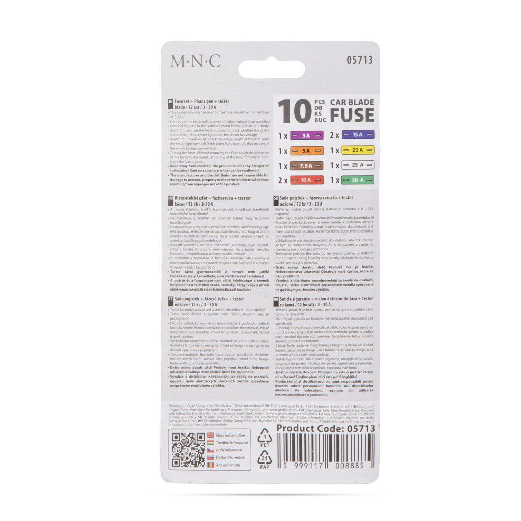 Set 10 Sigurante Auto 19x13mm 3 5 75 10 15 20 25 30a Creion De Faza Tester 6 24v Mnc 05713