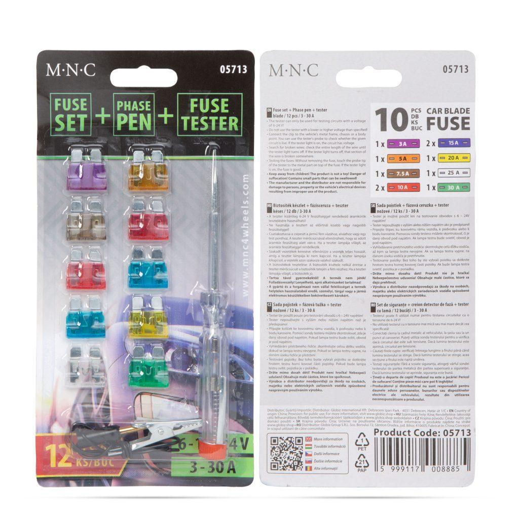 Set 10 Sigurante Auto 19x13mm 3 5 75 10 15 20 25 30a Creion De Faza Tester 6 24v Mnc 05713