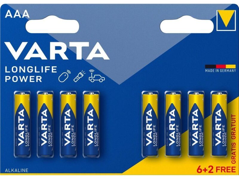 Baterii alcaline R3 AAA Longlife Power Varta 8buc/blister 4903/8-VARTA