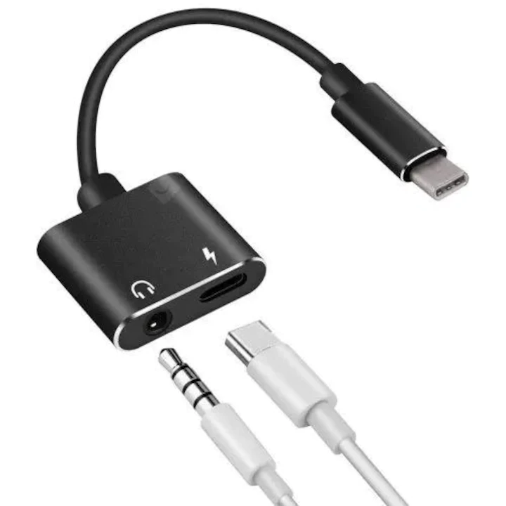 Cablu Adaptor Usb Type C Tata Jack 35 Mm Mama Stereo Si Usb Type C Mama 7cm Well