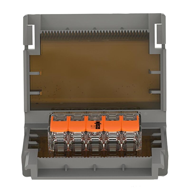 WAGO GELBOX 5 poli derivatie cabluri pentru conectori seriile 221/ 2273 max. 4mm2 IPX8 gri 207-1332 2 Wago Gelbox 5 Poli Derivatie Cabluri Pentru Conectori Seriile 221 2273 Max 4mm2 Ipx8 Gri 207 1332