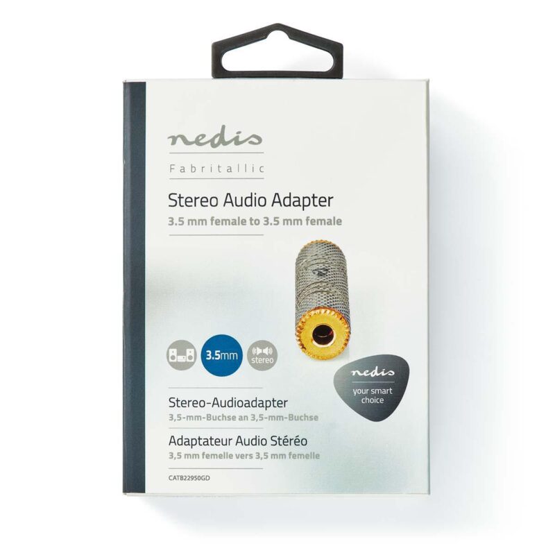 Adaptor Audio Stereo Profesional Jack 35 Mm Mama Jack 35 Mm Mama Fabritallic Nedis Auriu Metal Catb22950gd